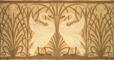 Swan Wallpaper Design by Walter Crane